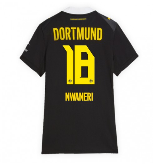 Borussia Dortmund Ethan Nwaneri #18 Vieraspaita Naisten 2026-27 Lyhythihainen Borussia Dortmund Ethan Nwaneri #18 Vieraspaita Naisten 2026-27 Lyhythihainen